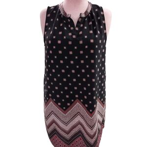 Sweet Rain Black and Brown Patterned Dress
